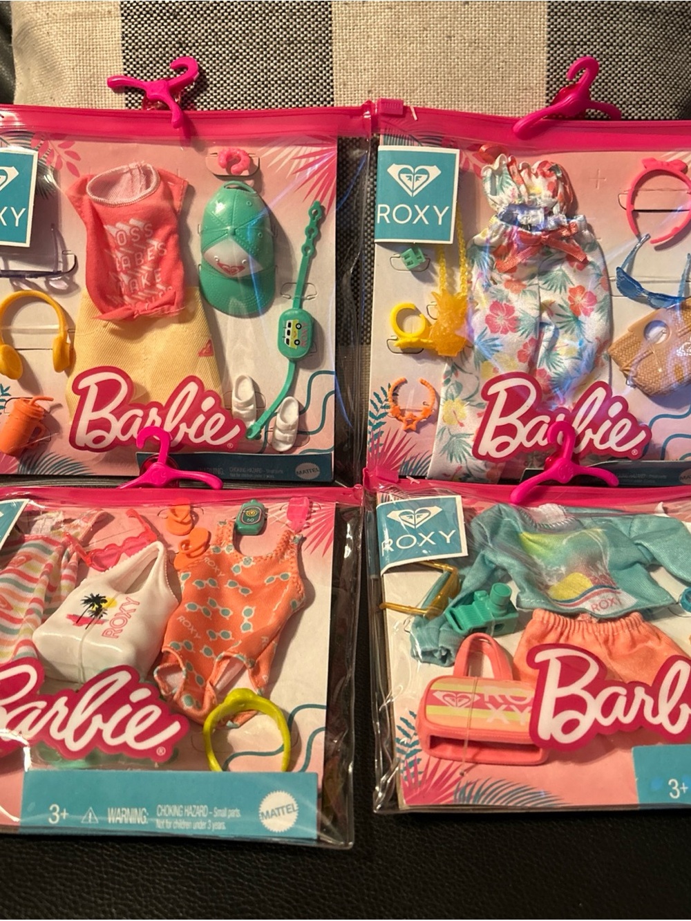 Barbie Roxy Mattel Outfit Packs - Pink, Coral, Aqua, Teal